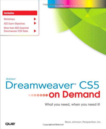 Adobe Dreamweaver Cs5 On Demand 1st Edition Steve Johnson Perspection Inc