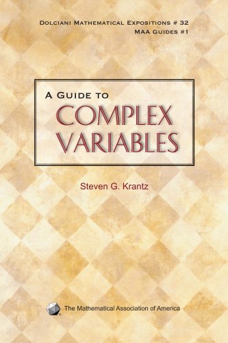 A Guide To Complex Variables Krantz Sg