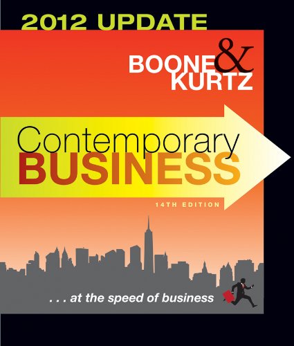 Contemporary Business 2012 Update 14th Edition Boone David L Kurtz