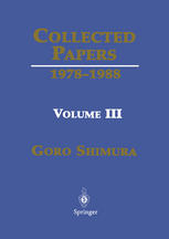 Collected Papers Volume Iii 19781988 Goro Shimura Auth