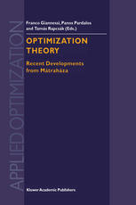 Optimization Theory Recent Developments From Mtrahza 1st Edition Z Blzsik