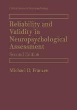 Reliability And Validity In Neuropsychological Assessment 2nd Edition Michael D Franzen Auth