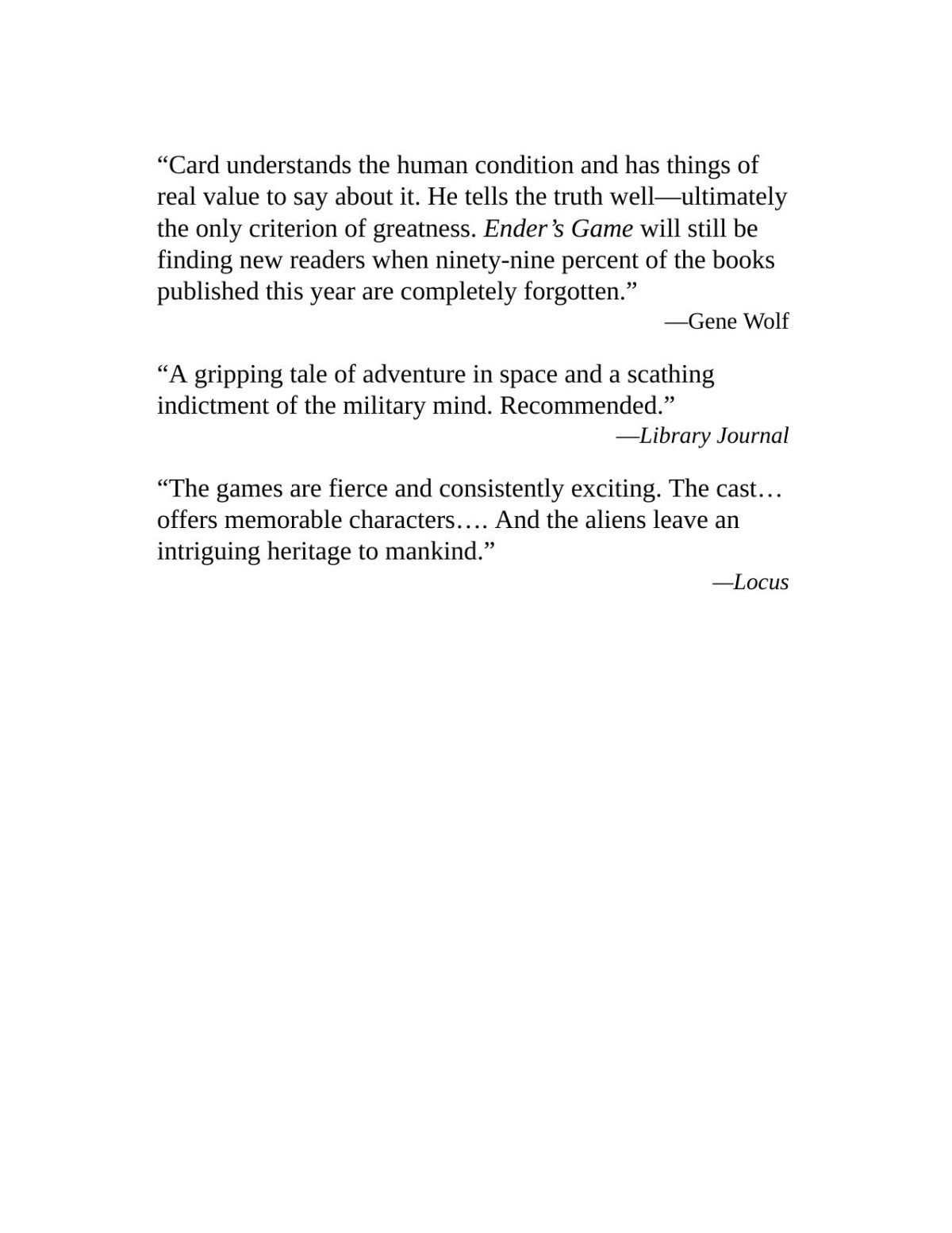 Enders Game Orson Scott Card