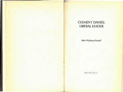 Clement Davies Liberal Leader Alun Wyburnpowell