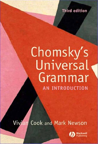 Chomskys Universal Grammar An Introduction 3rd Edition Vivian J Cook