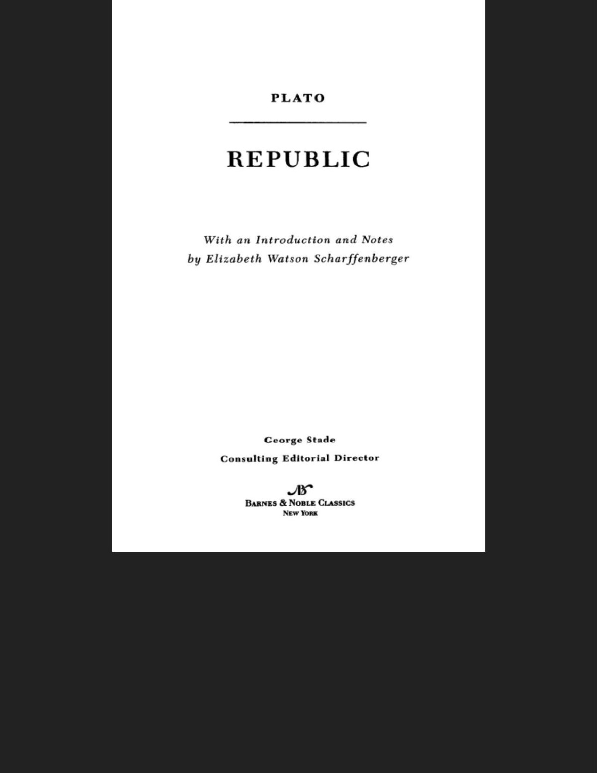 Republic Barnes Noble Classics Series Plato