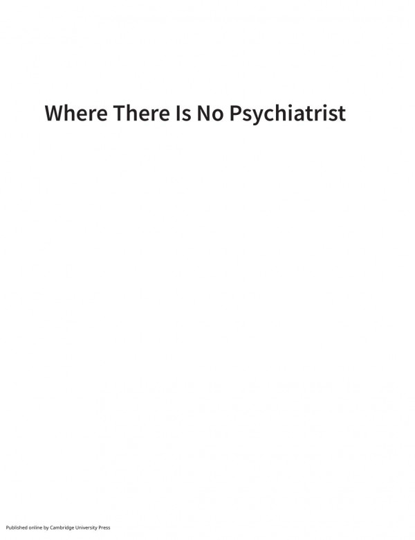 Where There Is No Psychiatrist 2nd Edition Vikram Patel Charlotte Hanlon