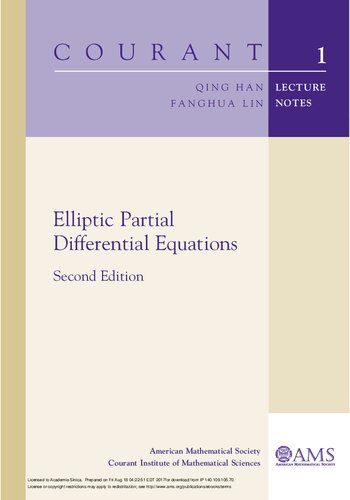 Elliptic Partial Differential Equations 2nd Edition Qing Han