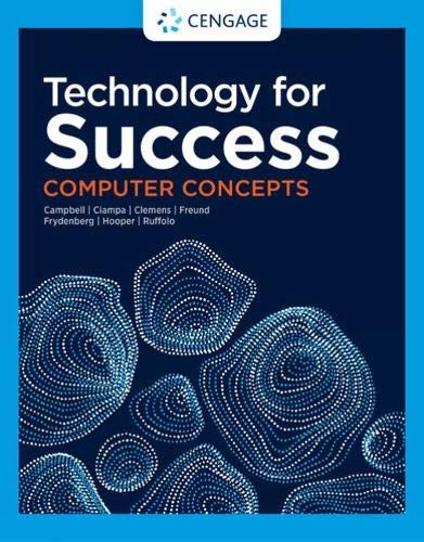 Technology For Success Computer Concepts 1st Edition Jennifer T Campbell