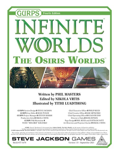 Gurps 4th Edition Infinite Worlds The Osiris Worlds Phil Masters