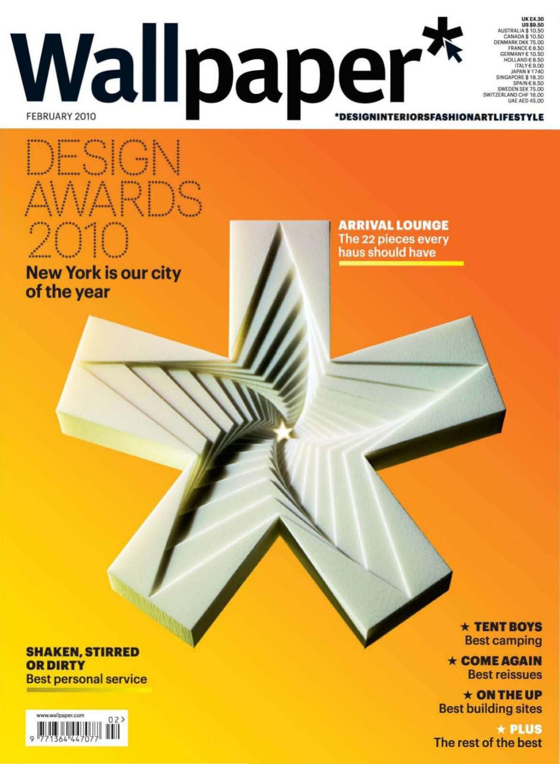 Wallpaper February 2010 The Design Awards Issue 131th Edition Tony Chambers Editor In Chief