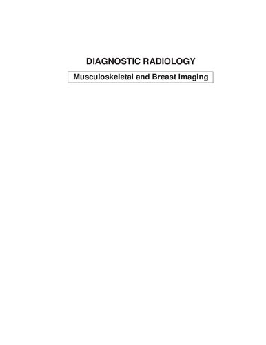 Diagnostic Radiology Musculoskeletal And Breast Imaging 2nd Edition Manorama Berry