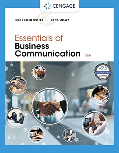 Essentials Of Business Communication 12th Edition 12th Mary Ellen Guffey