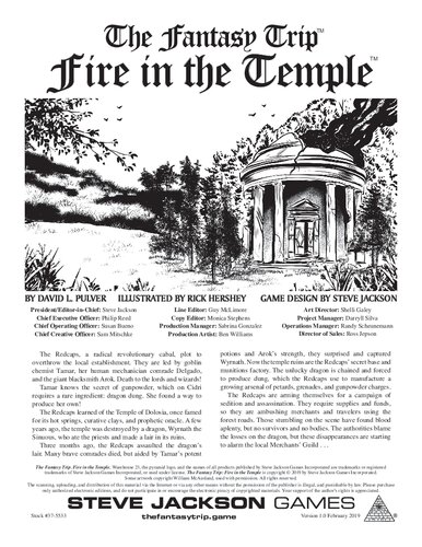 The Fantasy Trip Fire In The Temple David L Pulver