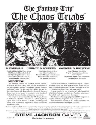 The Fantasy Trip The Chaos Triads Steven Marsh