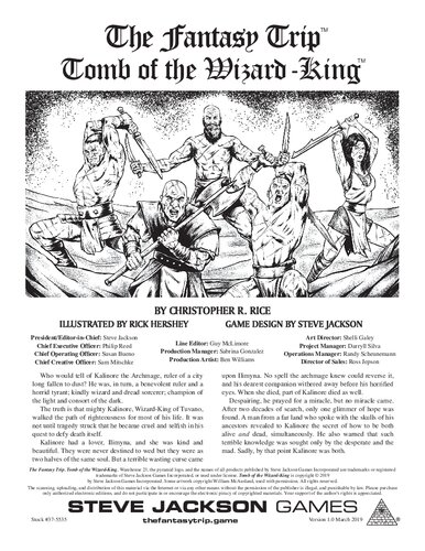 The Fantasy Trip Tomb Of The Wizardking Rick Hershey