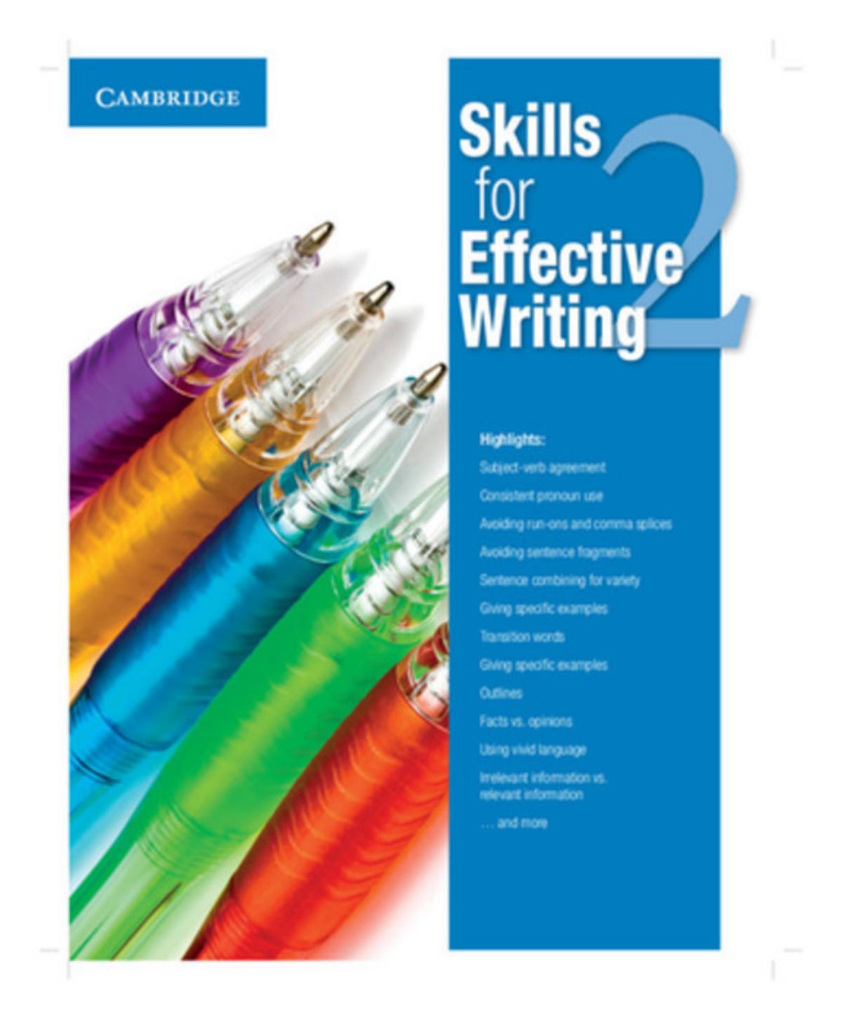 Skills For Effective Writing Level 2 Students Book Cambridge