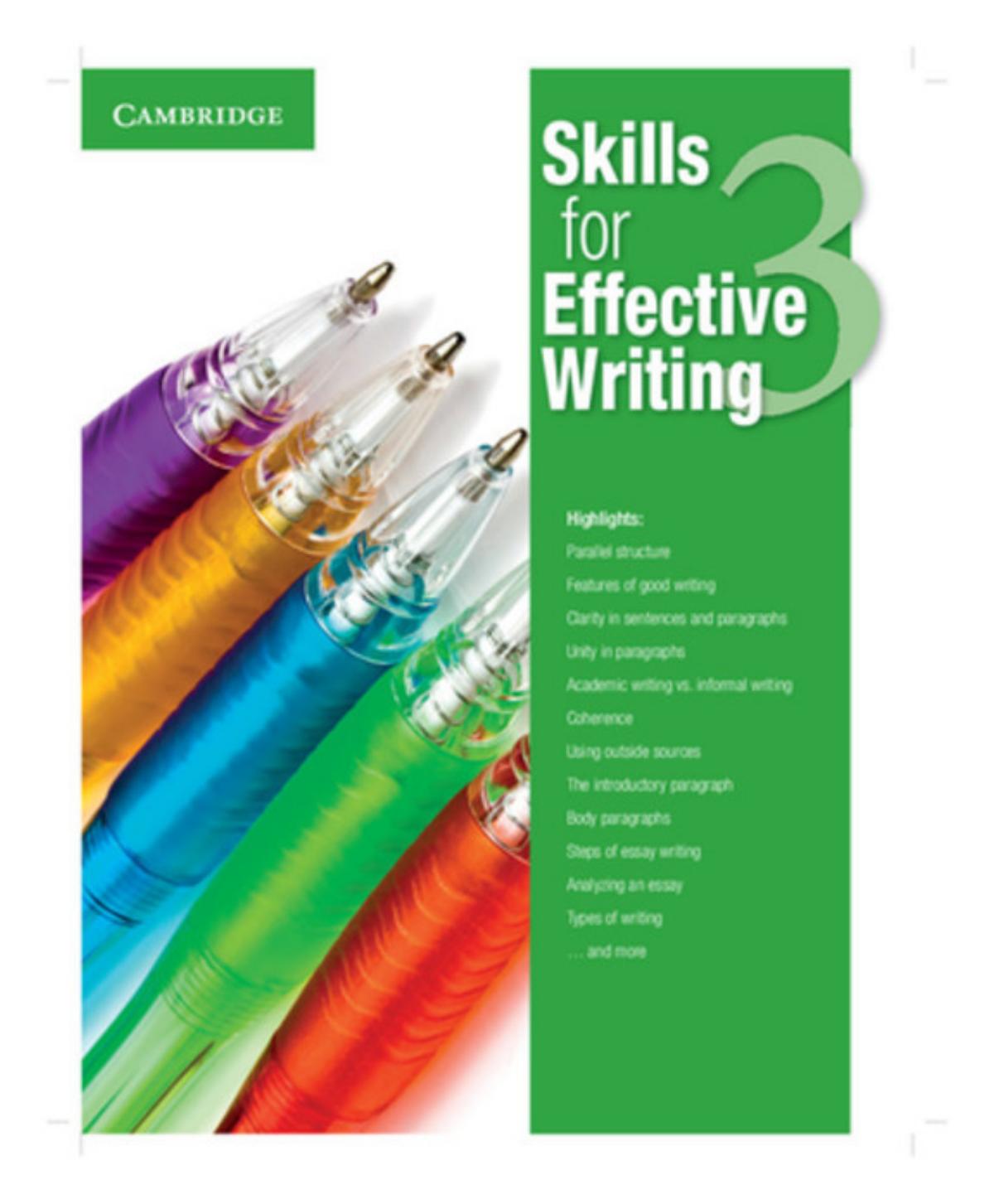 Skills For Effective Writing Level 3 Students Book Cambridge