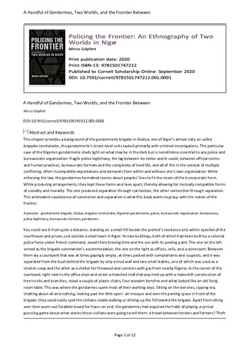 Policing The Frontier 1st Edition Mirco Gpfert