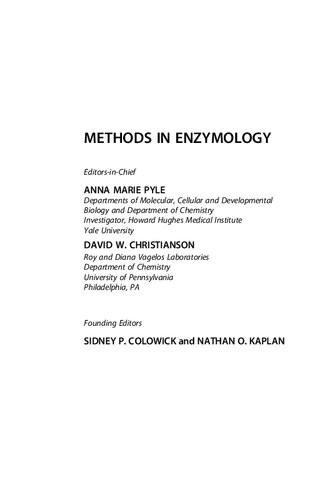 Methods In Enzymology Anna Marie Pyle David W Christianson Eds