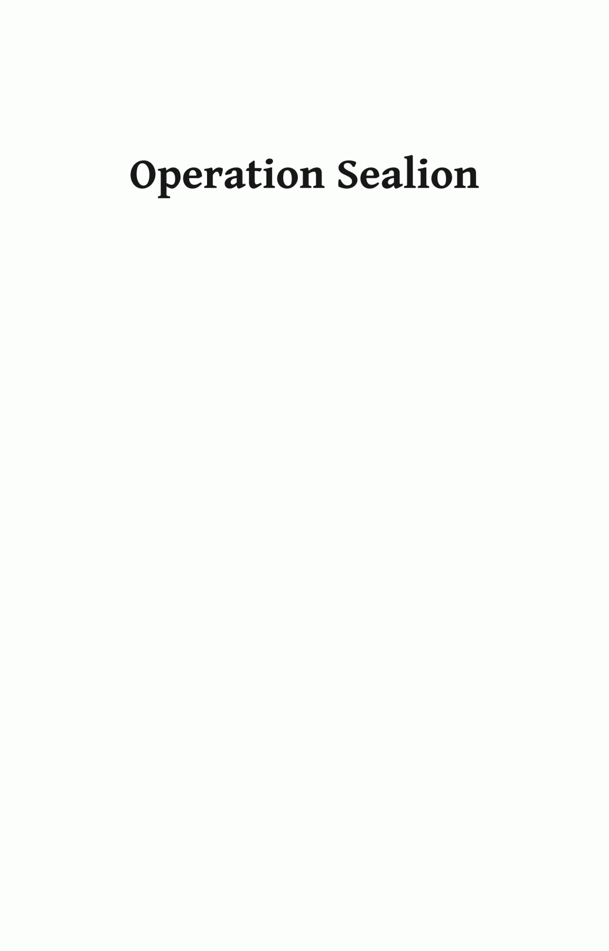 Operation Sealion David Wragg