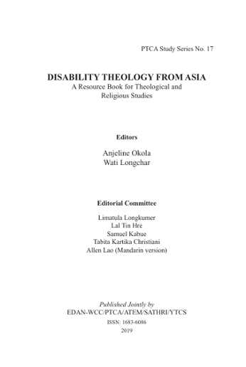 Disability Theology From Asia A Resource Book For Theological And Religious Studies Anjeline Okala