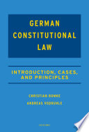 German Constitutional Law Introduction Cases And Principles Christian Bumke