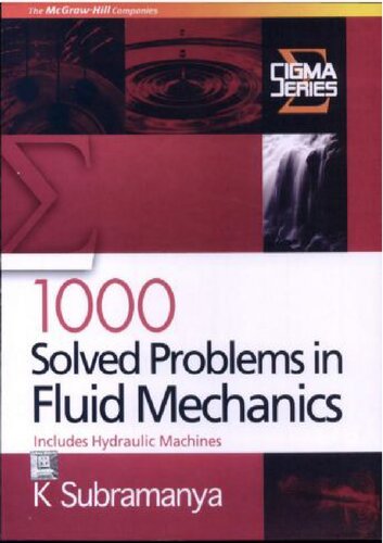 Solved Problems In Fluid Mechanics 1st Edition K Subramanya
