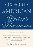 The Oxford American Writers Thesaurus 2nd Edition David Auburn