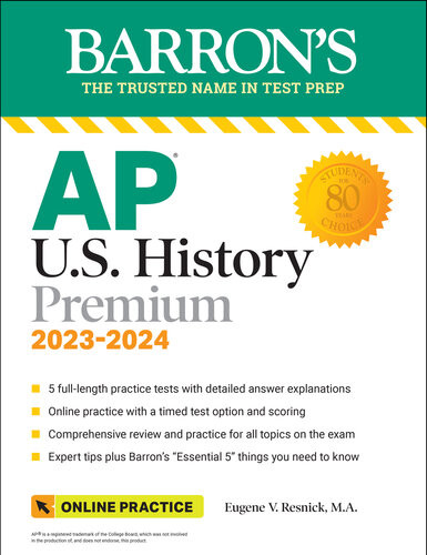 Ap Us History Premium 2023 5 Practice Tests Comprehensive Review Online Practice 6th Eugene V Resnick