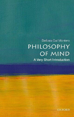 Philosophy Of Mind A Very Short Introduction Barbara Gail Montero