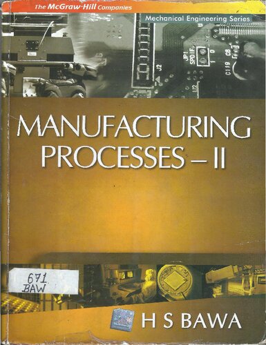Manufacturing Processesii 1st Edition H S Bawa