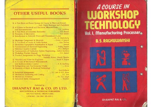 Workshop Technologyi 1st Edition B S Raghuwanshi