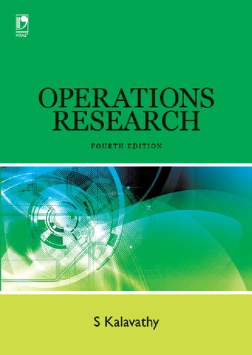 Operations Research 4th Edition S Kalavathy