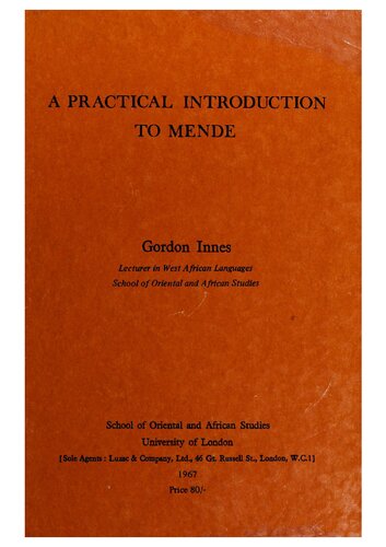 A Practical Introduction To Mende Language Gordon Innes