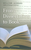 From Dissertation To Book William Germano