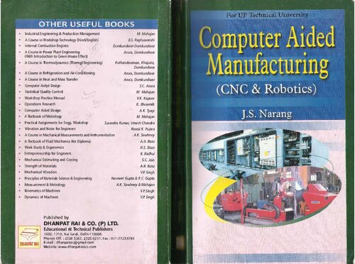Computer Aided Manufacturing 1st Edition J S Narang