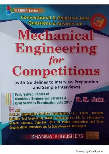 Mechanical Engineering For Competitions 30th Edition Er R K Jain