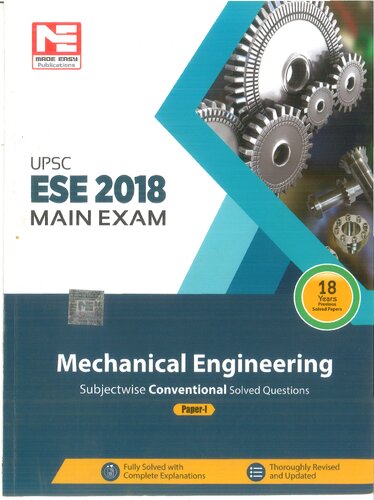 Esemainsmechanical Engineering Volume 1 Made Easy Editorial Board