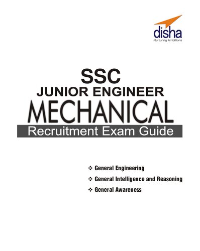 Ssc Junior Mechanical Recruitment Exam Guide Disha Publication Editorial Board