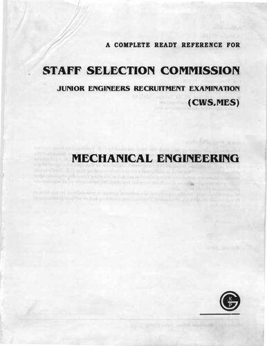 Ssc Jemechanical Engineering Reference Guide Gk Publishers Editorial Board