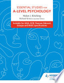 Essential Studies For Alevel Psychology Helen J Kitching