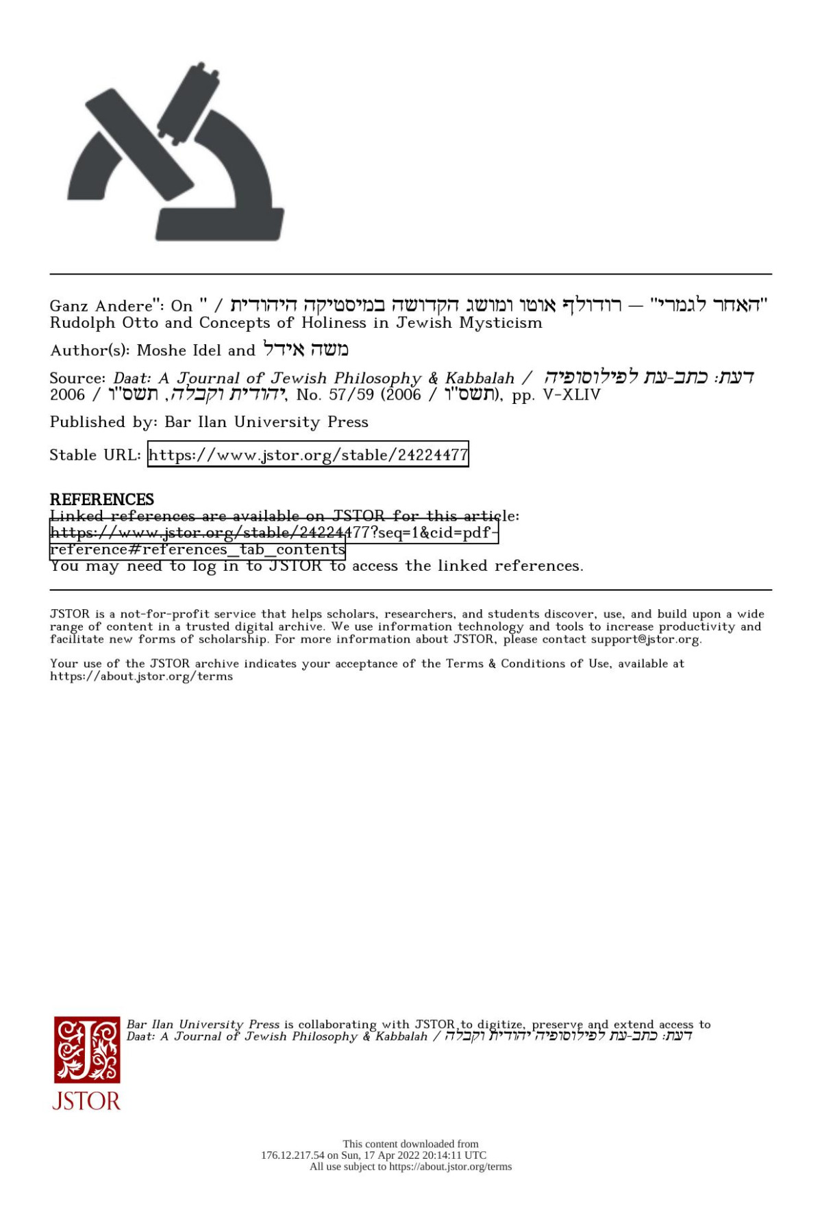 Ganz Andere On Rudolph Otto And Concepts Of Holiness In Jewish Mysticism Unknown