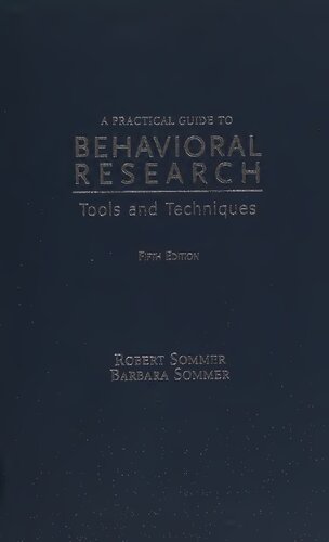 A Practical Guide To Behavioral Research 5th Edition Robert Sommer