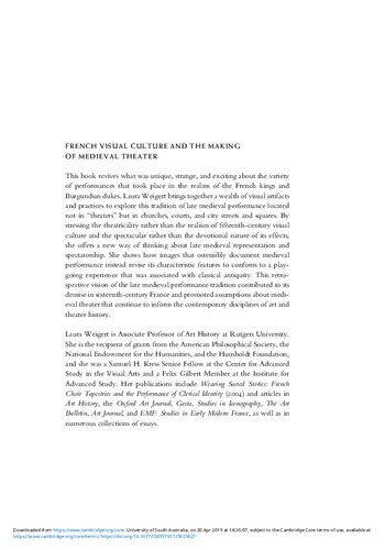 French Visual Culture And The Making Of Medieval Theater Laura Weigert