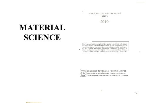 Esemechanical Engineering Materials Science Brilliant Tutorials Editorial Board