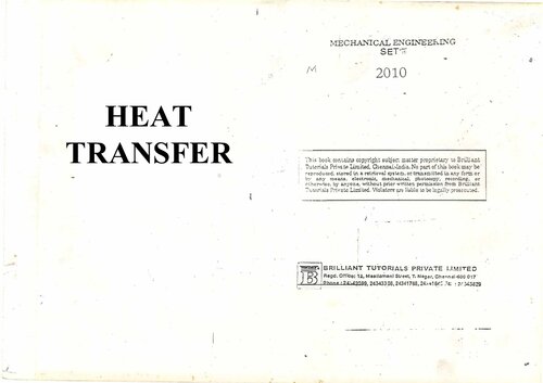 Esemechanical Engineering Heat Transfer Brilliant Tutorials Editorial Board