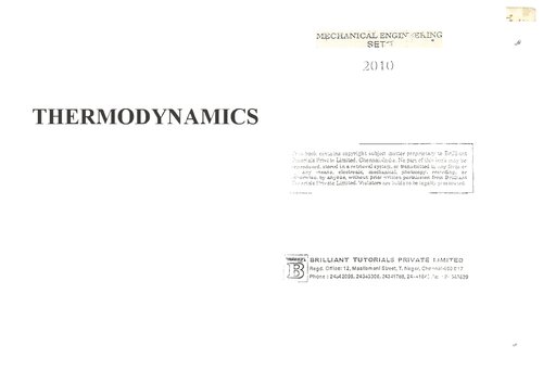 Ese Mechanical Engineering Engineering Thermodynamics Brilliant Tutorials Editorial Board