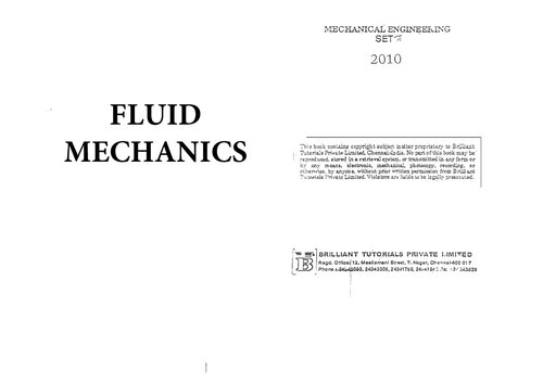 Esemechanical Engineering Fluid Mechanics No Ocr Brilliant Tutorials Editorial Board