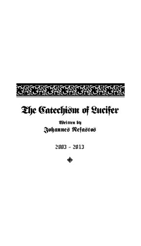 The Catechism Of Lucifer Johannes Nefastos